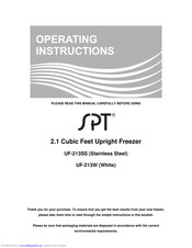 SPT UF-213W Operating Instructions Manual