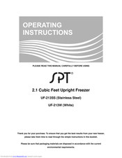 SPT UF-213SS Operating Instructions Manual