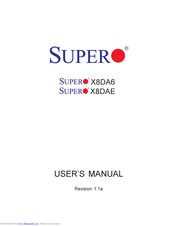 Supermicro Supero X8DAE User Manual