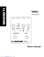 TC Electronic vintage pre-drive VPD I User Manual