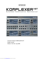 Terratec KOMPLEXER VST Manual