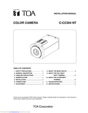 Toa C-CC364 NT Installation Manual