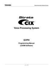 Toshiba Strata CIX GVPH Programming Manual