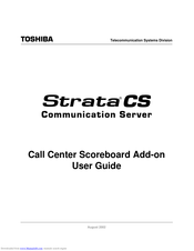 Toshiba STRATA CS Call Center Scoreboard Add-on1 User Manual