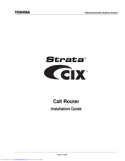 Toshiba Strata CIX Call Router Installation Manual