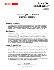 Toshiba Strata CIX1200 Product Bulletin