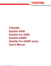 Toshiba Satellite Pro A500D series User Manual