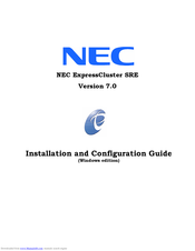 Nec ExpressCluster SRE Installation And Configuration Manual