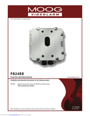 Moog Videolarm PB24BB Installation And Operation Instructions Manual