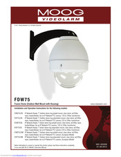Moog Videolarm FDW75 SERIES Installation And Operation Instructions Manual