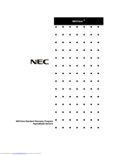 NEC NECCare SigmaBlade Warranty Manual
