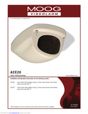 Moog Videolarm ACE20 Installation And Operation Instructions Manual