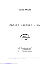Arturia Analog Factory S.E. User Manual