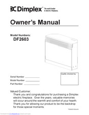 Dimplex DF2603 Owner's Manual