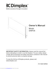 Dimplex DWF36 Owner's Manual