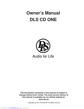 DLS CD ONE Owner's Manual