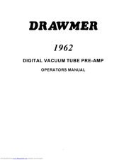 Drawmer 1962 Operator's Manual