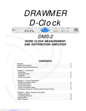 Drawmer D-Clock DMS-2 Owner's Manual