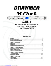 Drawmer M-Clock DMS-1 Owner's Manual