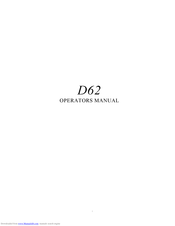Drawmer D62 Operator's Manual