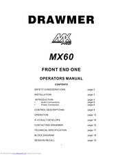 Drawmer MX60 Operator's Manual