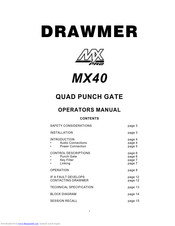 Drawmer MXPro MX40 Operator's Manual