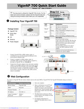 Draytek VigorAP 700 Quick Start Manual