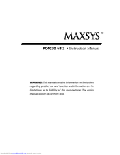Dsc MAXSYS PC4020 Instruction Manual