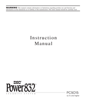 DSC Power832 PC5015 Instruction Manual