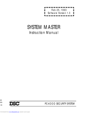 DSC SYSTEM MASTER PC4000 Instruction Manual