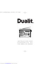 Dualit DAB LITE RADIO Instructions And Guarantee