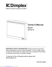 Dimplex MULTIFIRE DF3015 Owner's Manual