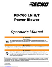 Echo PB-760 LN H Operator's Manual