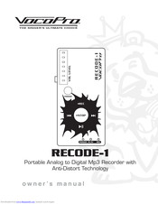 VocoPro RECODE-1 Owner's Manual