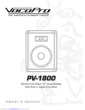 VocoPro PV-1800 Owner's Manual