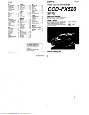 Sony Handycam CCD-FX520 Operation Manual