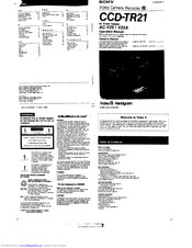 Sony Handycam CCD-TR21 Operation Manual