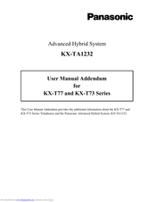 Panasonic KX-T73 Series User Manual Addendum