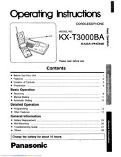 Panasonic EASA-PHONE KX-T3000BA Operating Instructions Manual