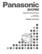 Panasonic DVCPRO AJ-D410AP Operating Instructions Manual