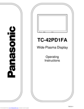 Panasonic TC-42PD1FA Operating Instructions Manual