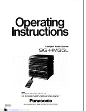 Panasonic SG-HM35L Operating Instructions Manual