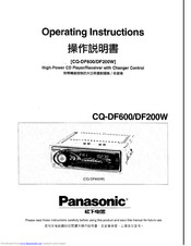 Panasonic CQ-DF600 Operating Instructions Manual