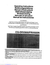 Panasonic CQ-DRX900 Operating Instructions Manual