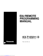 Panasonic EASA-PHONE KX-T123211D Programming Manual