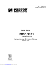 Patton Electronics 3060/X.21 Installation And Operation Manual