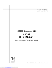 Patton electronics CTS ME-X.21 Installation And Operation Manual