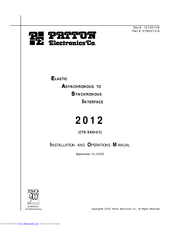 Patton electronics CTS EASI-2C Installation And Operation Manual