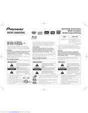 Pioneer BDR-208DBK Operating Instructions Manual