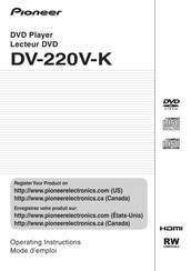 Pioneer DV-220V-K Operating Instructions Manual